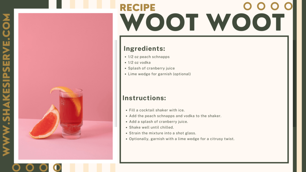 The Woot Woot Shot Recipe Card