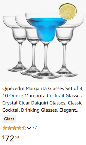 Qipecedm Margarita Glasses Set Of 4