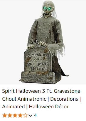 Spirit Halloween 3 Ft. Gravestone Ghoul